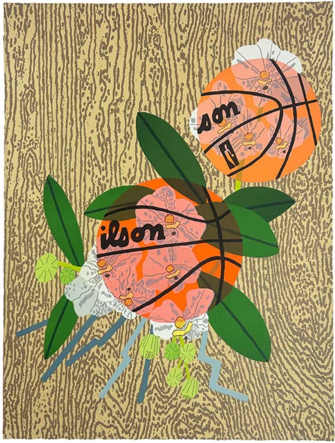 Jonas Wood, Double Basketball Orchid 3 State II, 2025