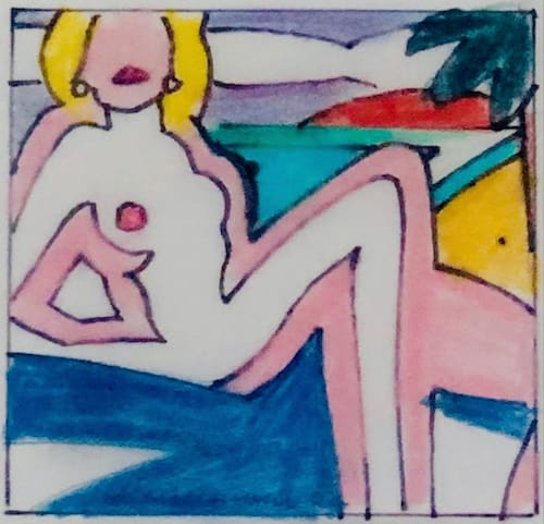 Tom Wesselmann, Study For Seated Sunset Nude II , 2002
