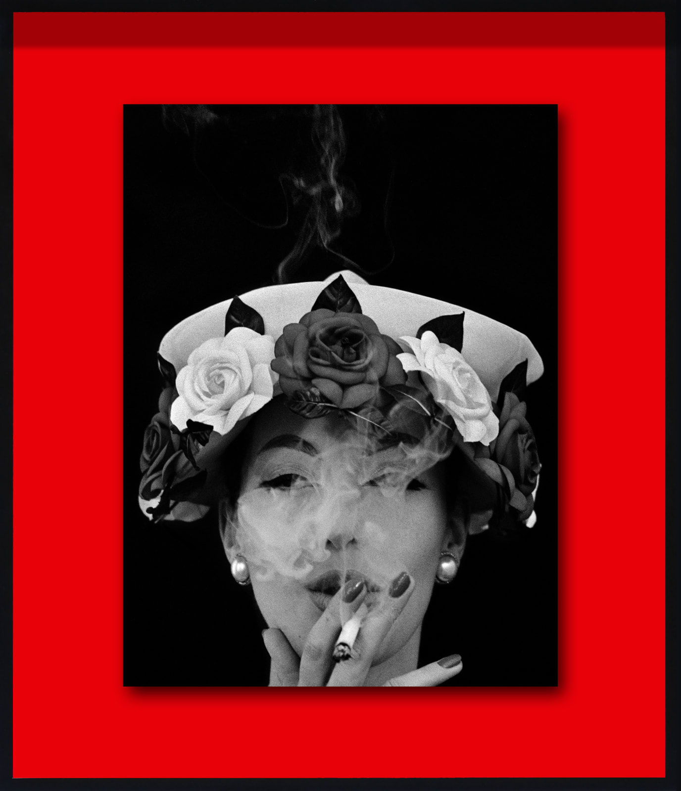 William Klein, Hat & Five Roses, Barbara Mullen, Paris (for Vogue), 1956