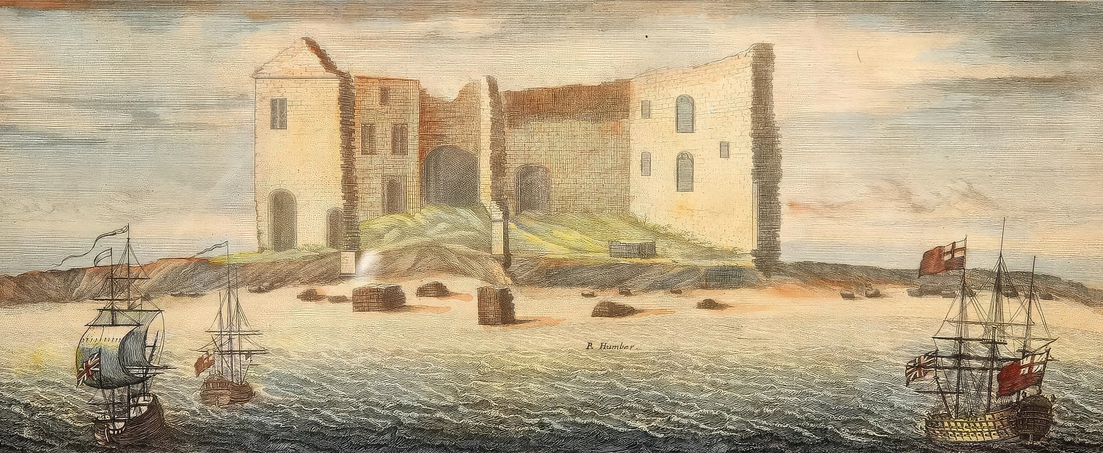 Samuel Buck, THE SOUTH VIEW OF BURSTAL, 1721