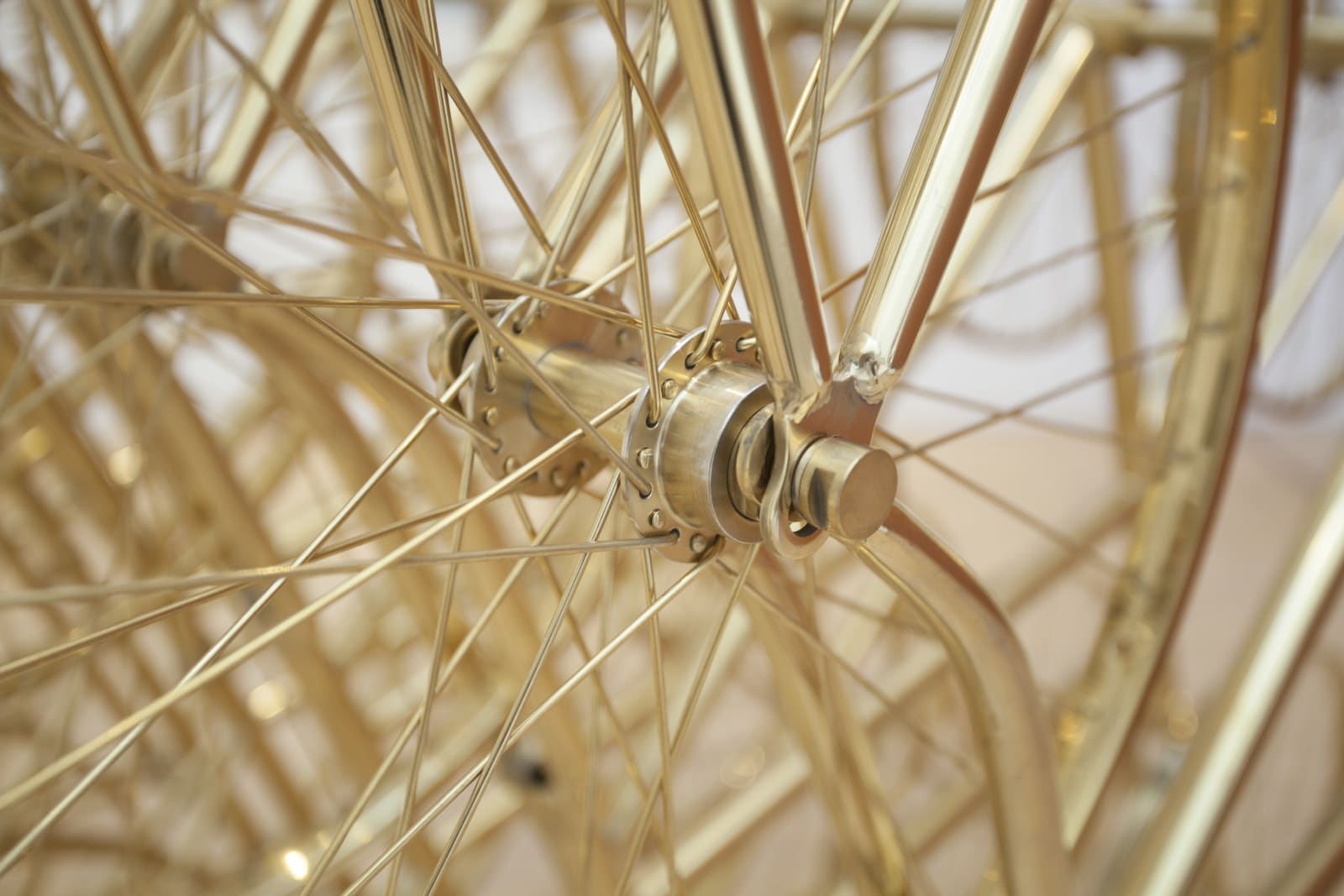 Ai Weiwei, Forever (Stainless Steel Bicycles in Gilding) 3 pairs, 6 layers, 2013