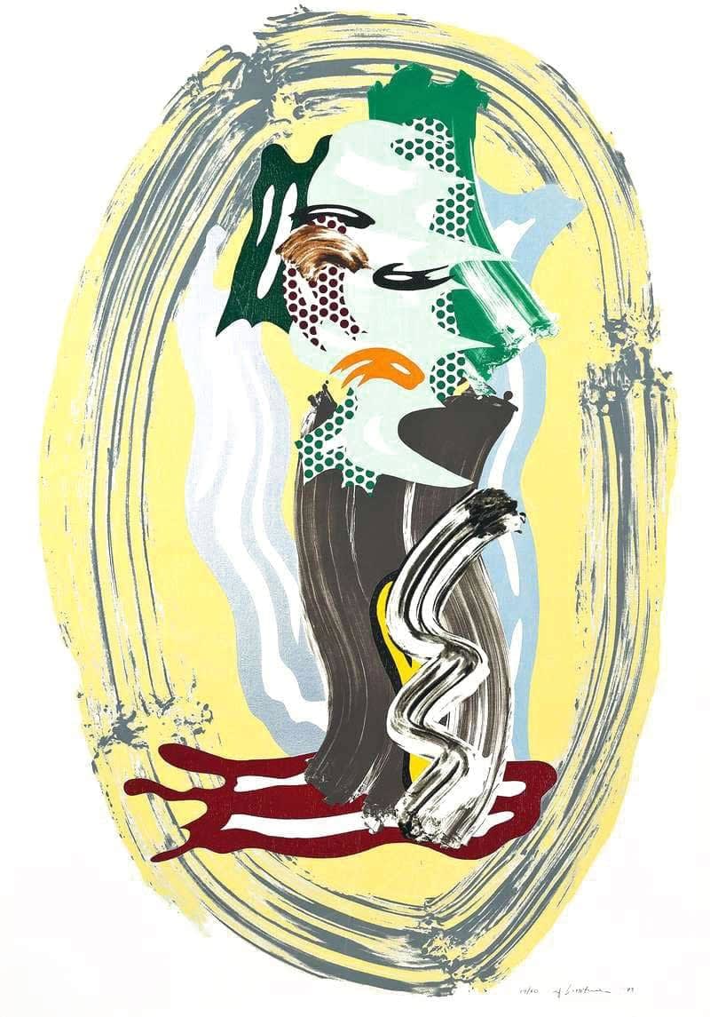 Roy Lichtenstein, Green Face from the Brushstrokes Series, 1989
