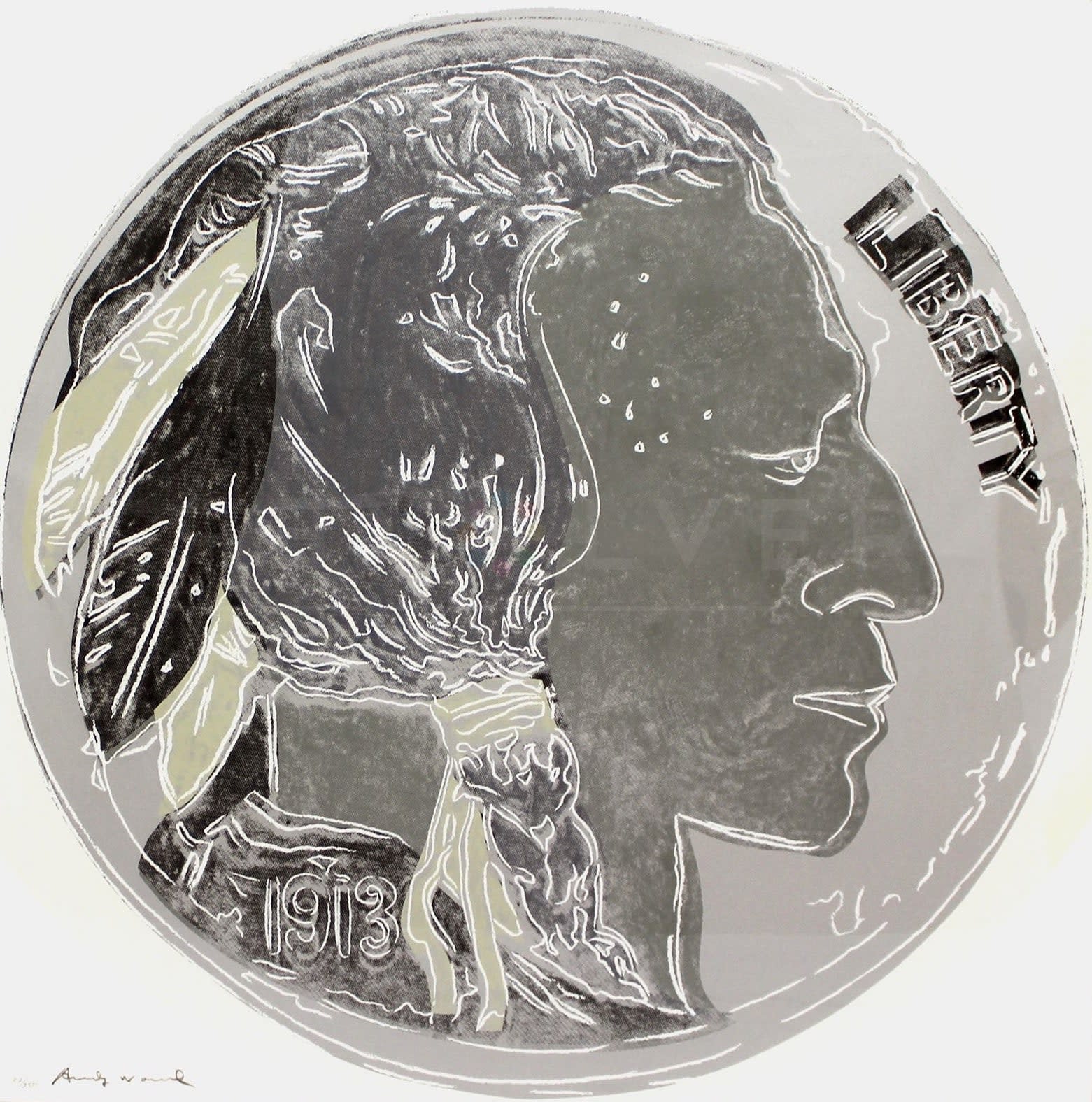 Andy Warhol, Indian Head Nickel (FS II.385), 1986