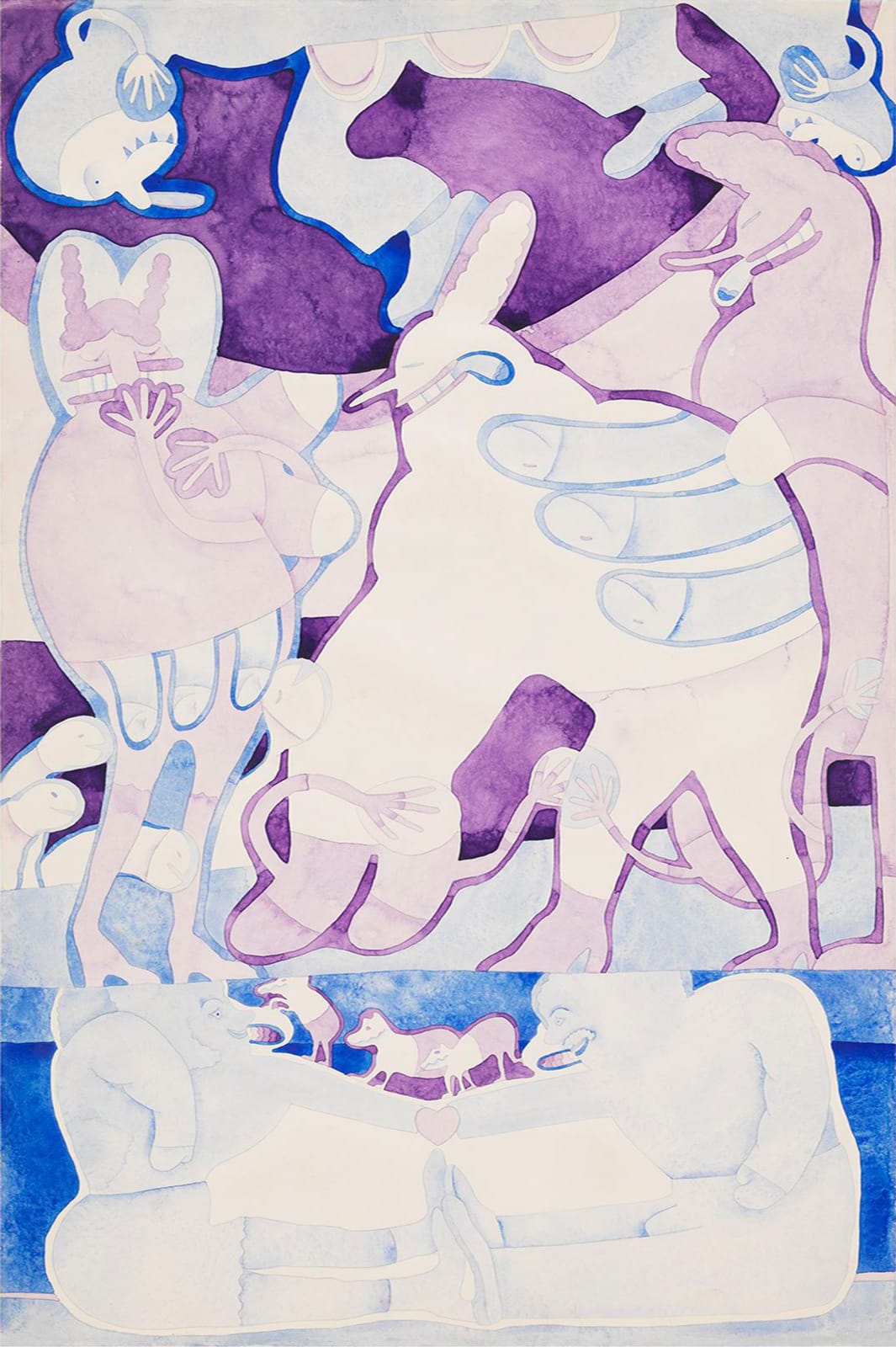 Gladys Nilsson, 2 Color Painting: Purple and Blue, 1969