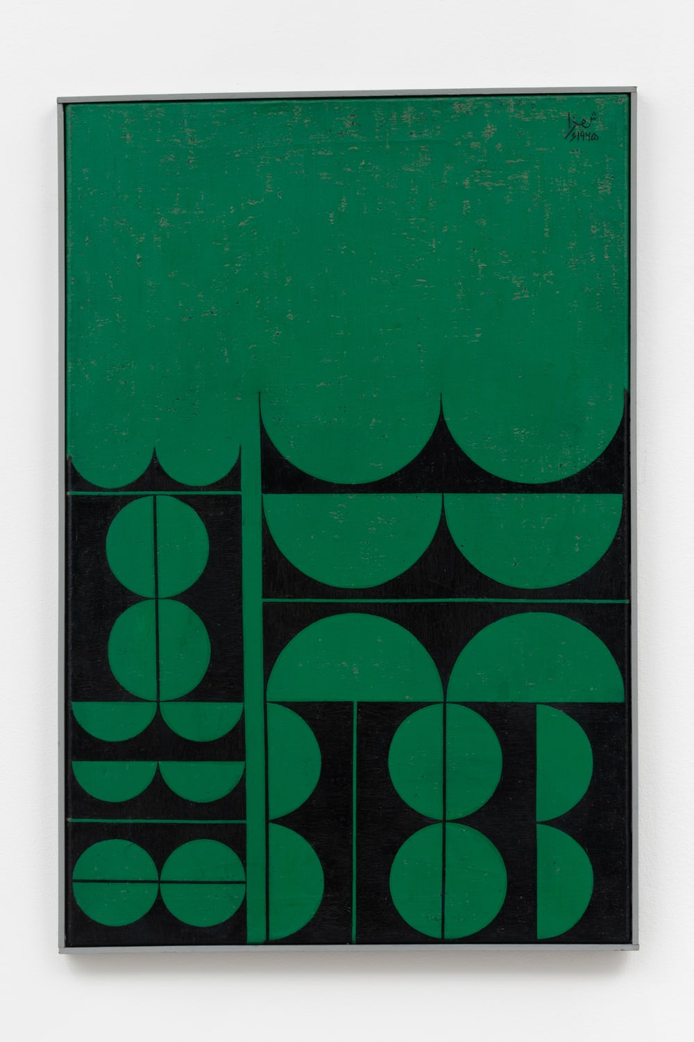 Anwar Jalal Shemza, Composition in Green and Black, 1965