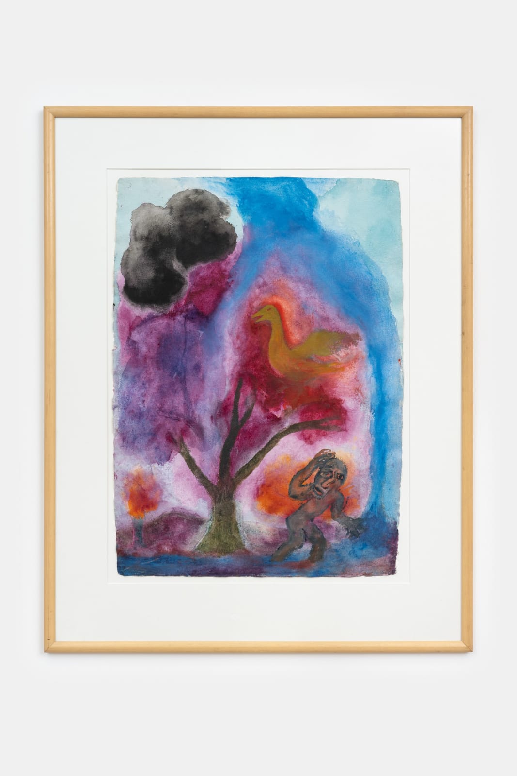 Ken Kiff, Untitled - Bird, Man, Tree, Cloud, c. 1987-1988