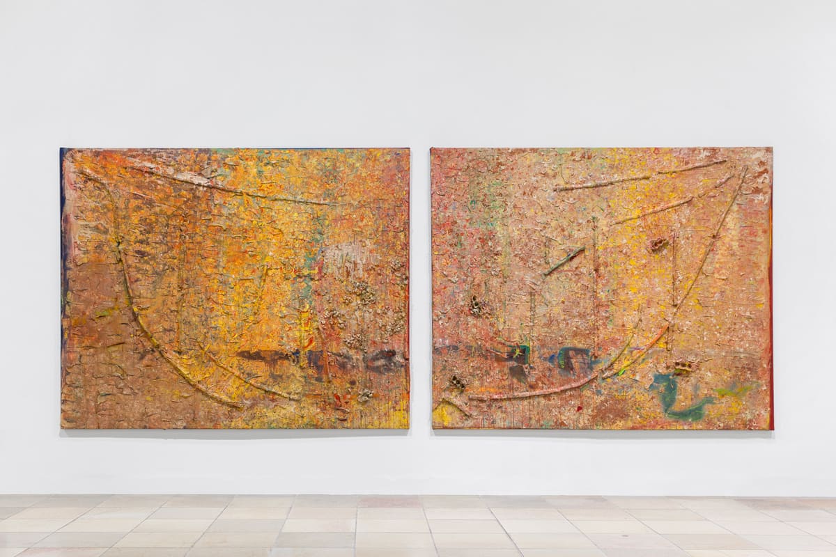 Frank Bowling, Installation view of Armageddon and Enter the Dragon, 1984