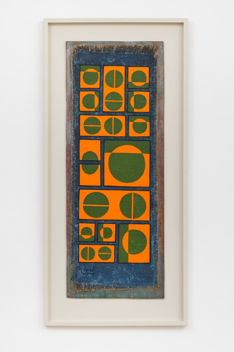 Anwar Jalal Shemza, Composition in Orange and Green on Blue, 1962