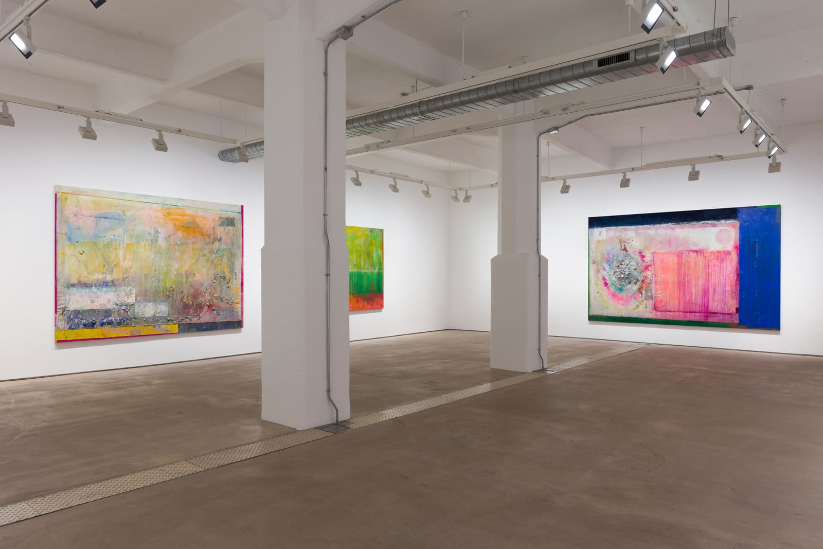Frank Bowling, Installation view 'More Land than Landscape', Hales London, 10 May - 22 June 2019