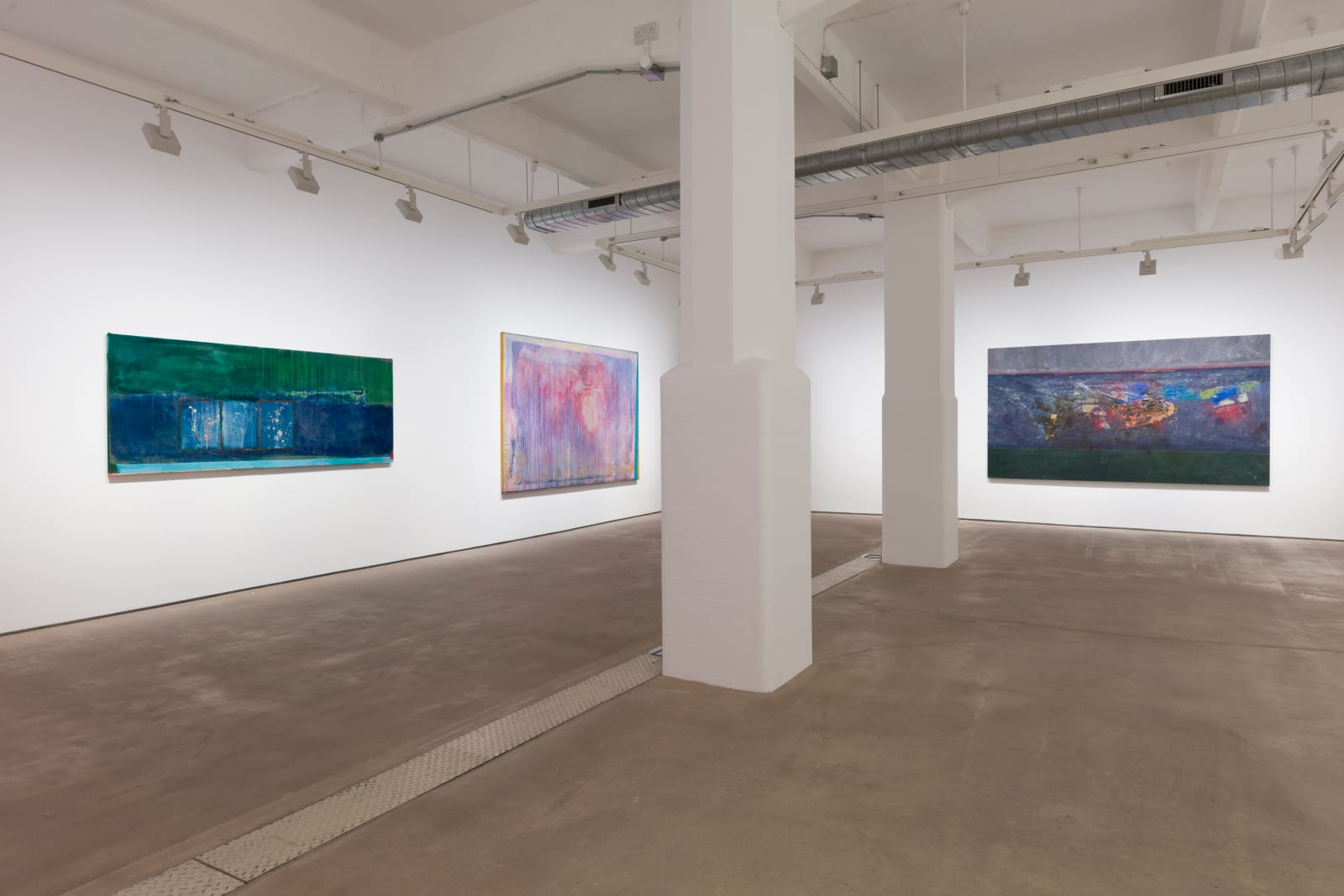 Frank Bowling, Installation view 'More Land than Landscape', Hales London, 10 May - 22 June 2019