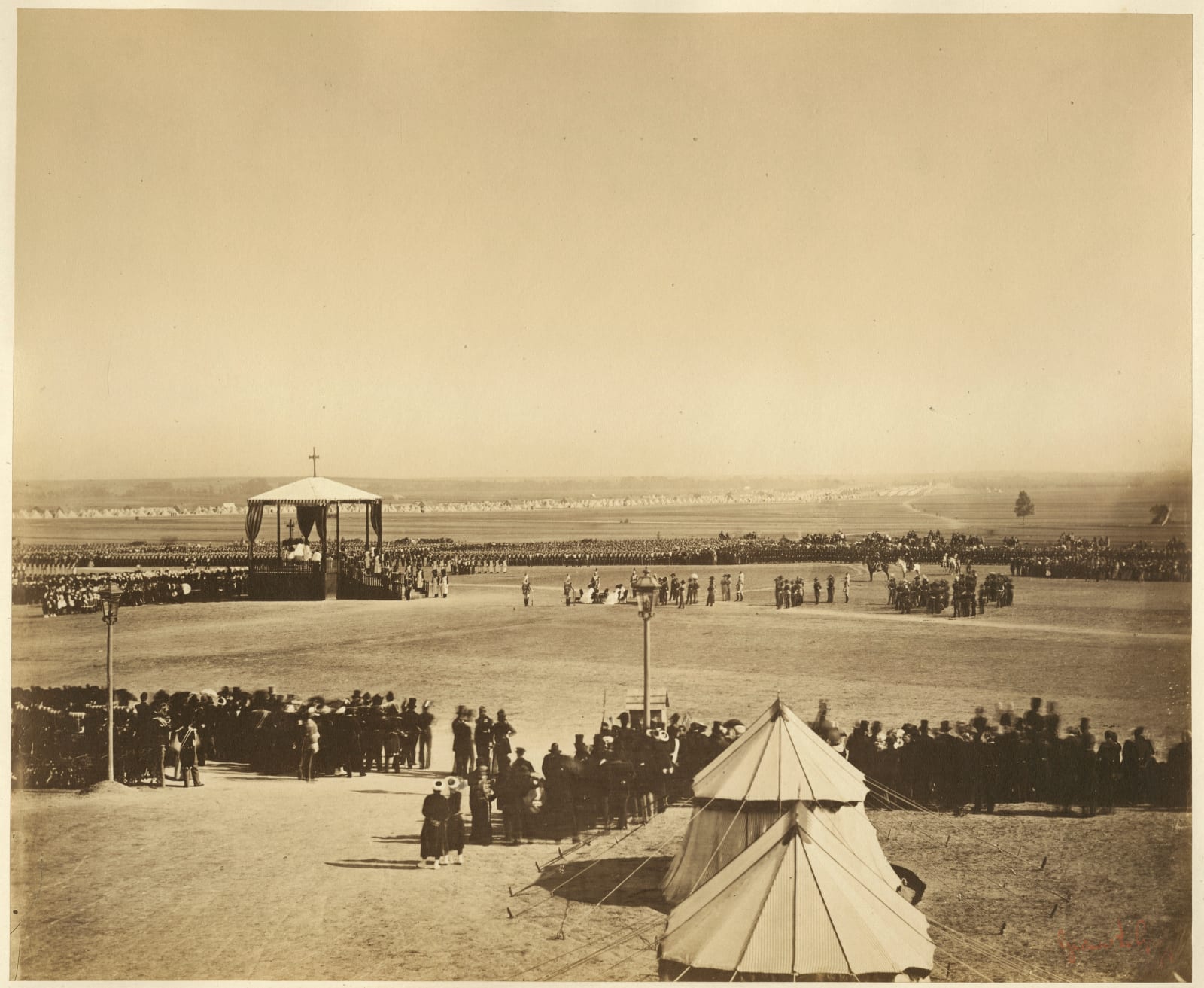 Gustave Le Gray (French, 1820-1884), La messe du 4 octobre, Camp de Chalons, 1857