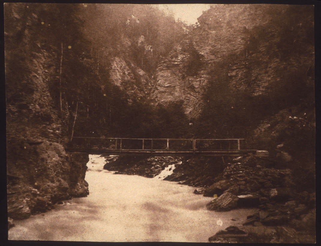 William Henry Fox Talbot (English, 1800-1877), Rustic Bridge across a gorge, probably in Scotland, circa 1844