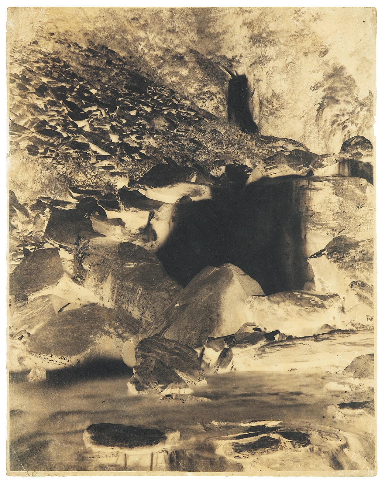 Unknown Photographer, Waterfall along the Old Tibet Road, 1854