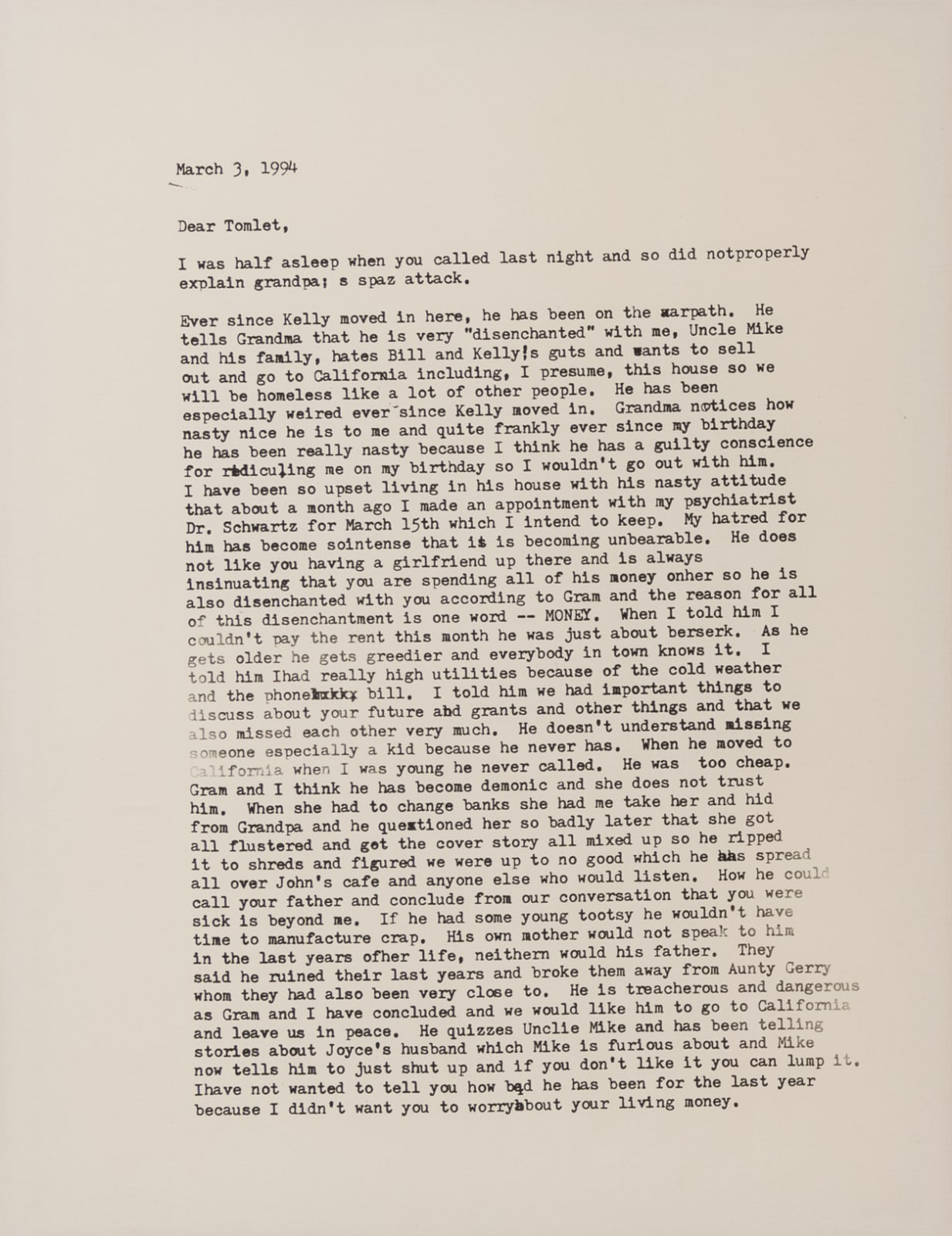 TR Ericsson, Letter (March 3, 1994), 2019