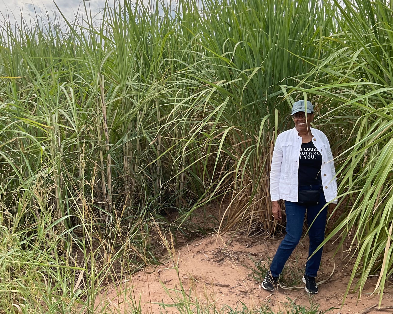 Marjorie Williams-Smith, in a sugar field