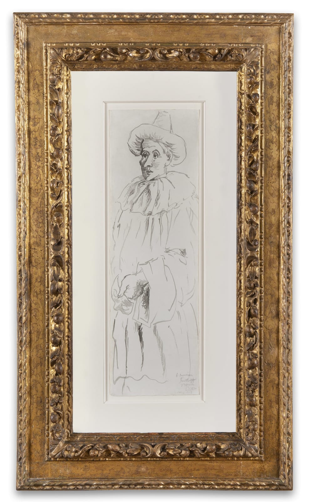 PABLO PICASSO, Pierrot au loup, 1918