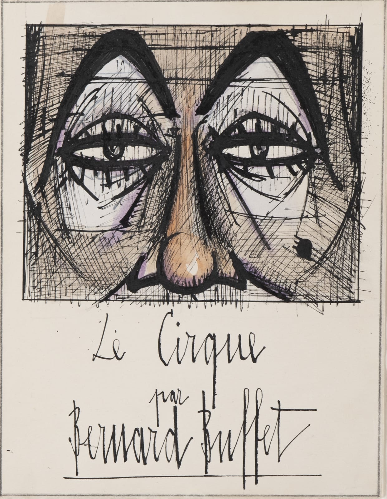 BERNARD BUFFET, Regard du clown, 1956