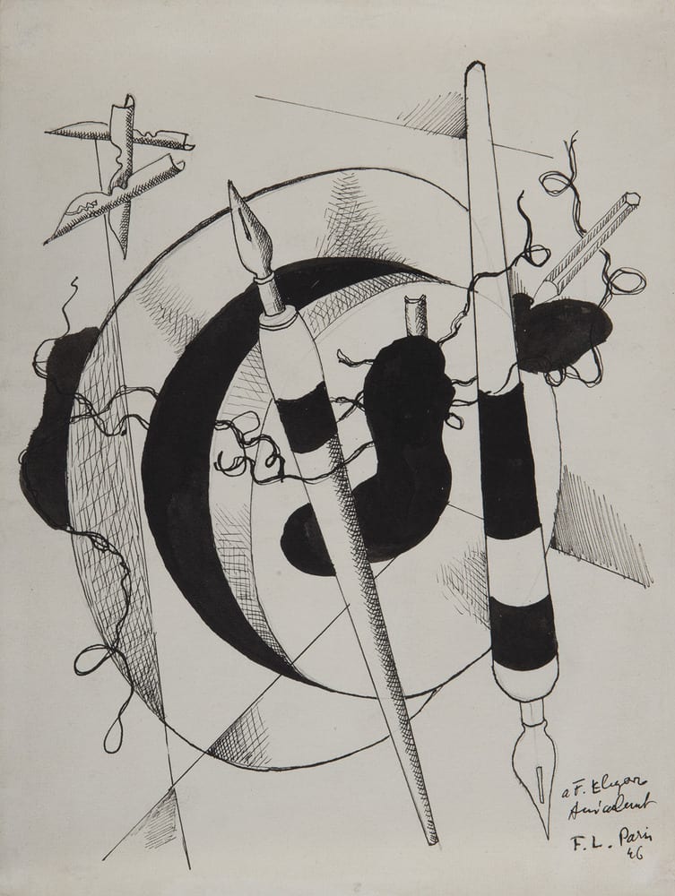 FERNAND LÉGER, Composition au porte plumes et crayon, 1946