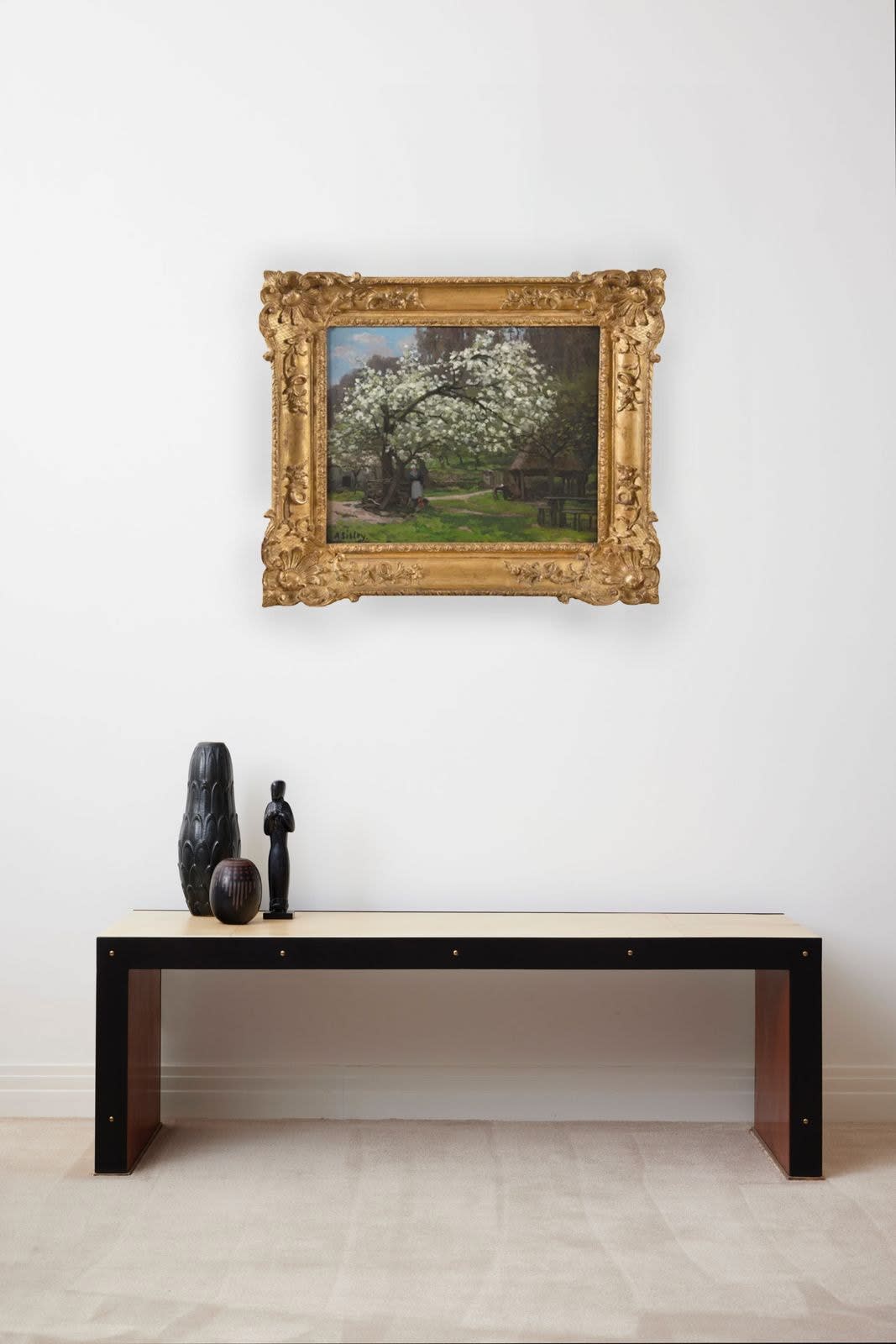 ALFRED SISLEY, Printemps, Paysanne Sous les Arbres en Fleurs, circa 1865-1868