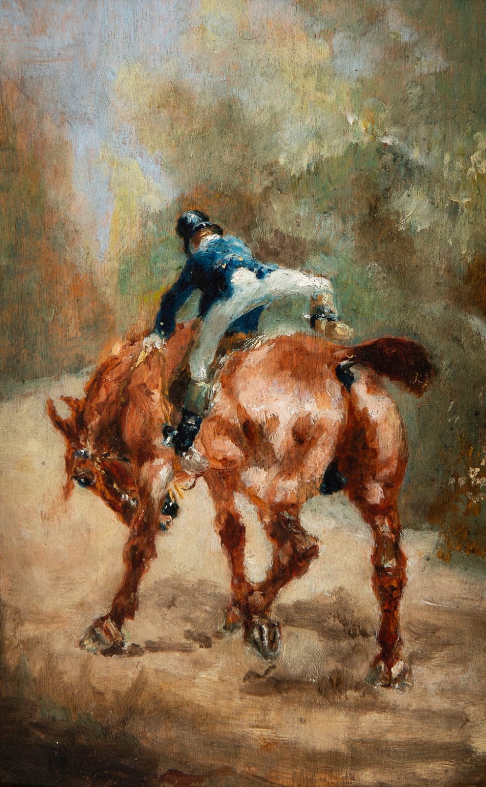 HENRI TOULOUSE-LAUTREC, Cavalier Vu de Dos, 1880, Huile sur panneau