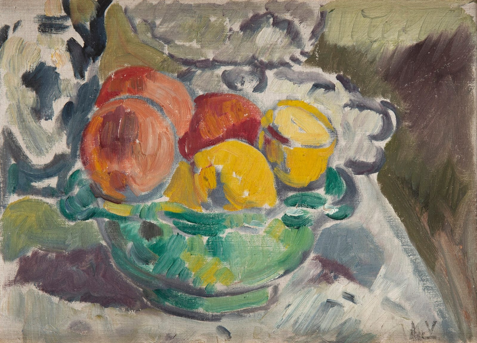 LOUIS VALTAT, Coupe de fruits sur un entablement