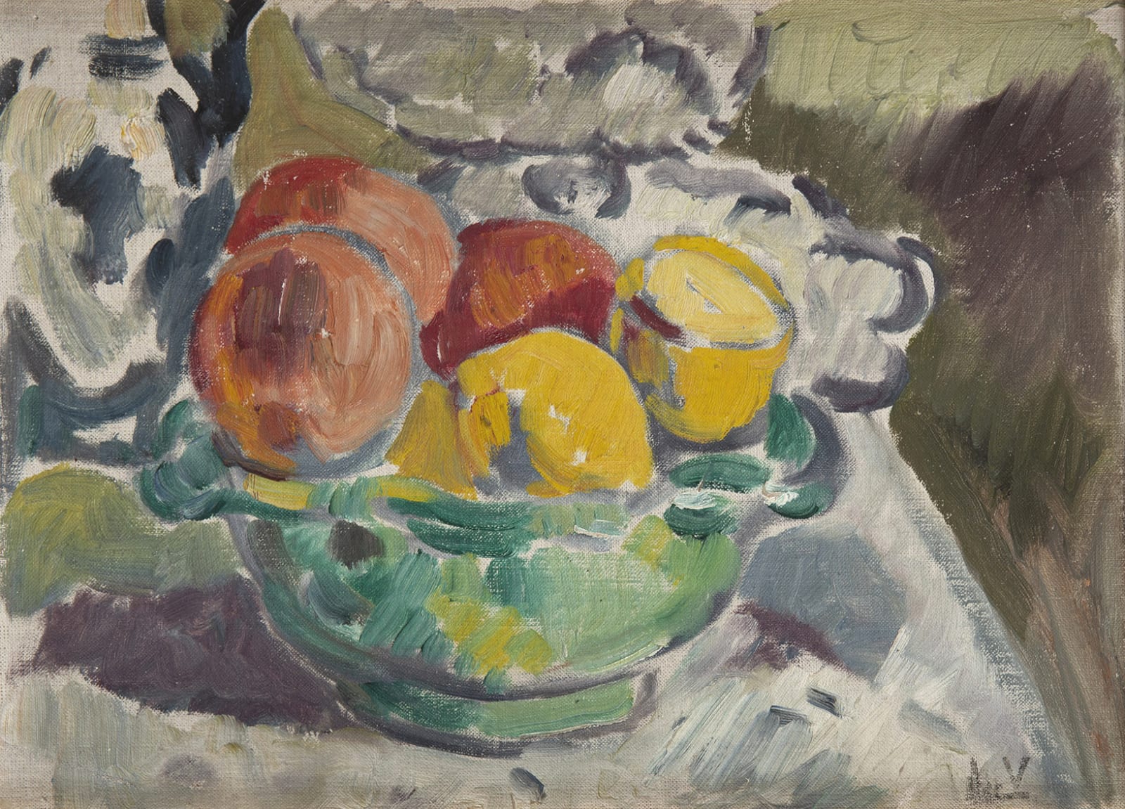 LOUIS VALTAT, Coupe de fruits sur un entablement