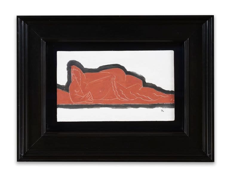 HENRI LAURENS, Nu À l'Éventail, 1926, Gouache sur carton
