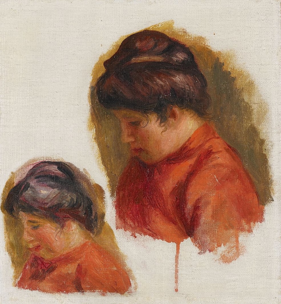 PIERRE-AUGUSTE RENOIR, Double Portrait, Gabrielle, Étude pour le tableau, circa 1903-1905