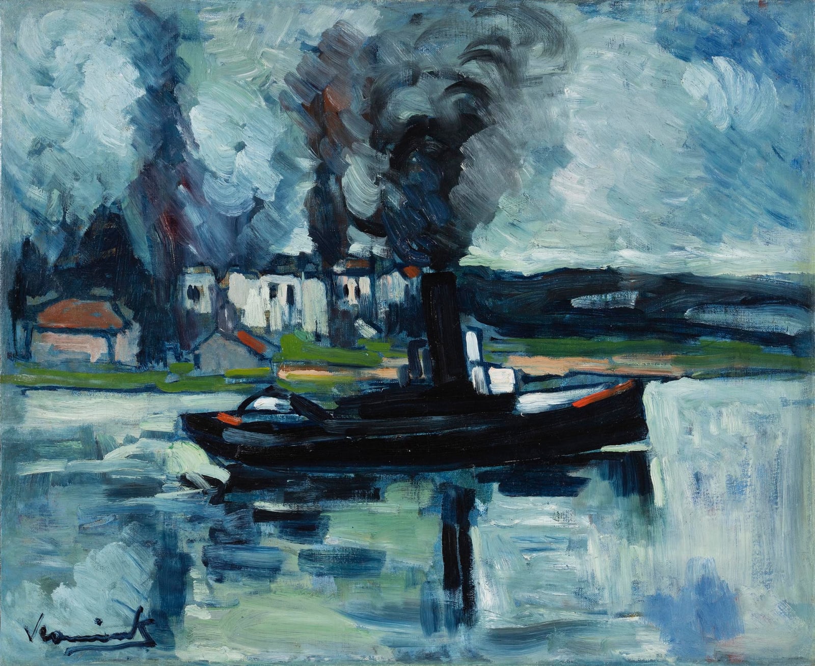 MAURICE DE VLAMINCK, Usine et Bateau À Vapeur , circa 1907-1909