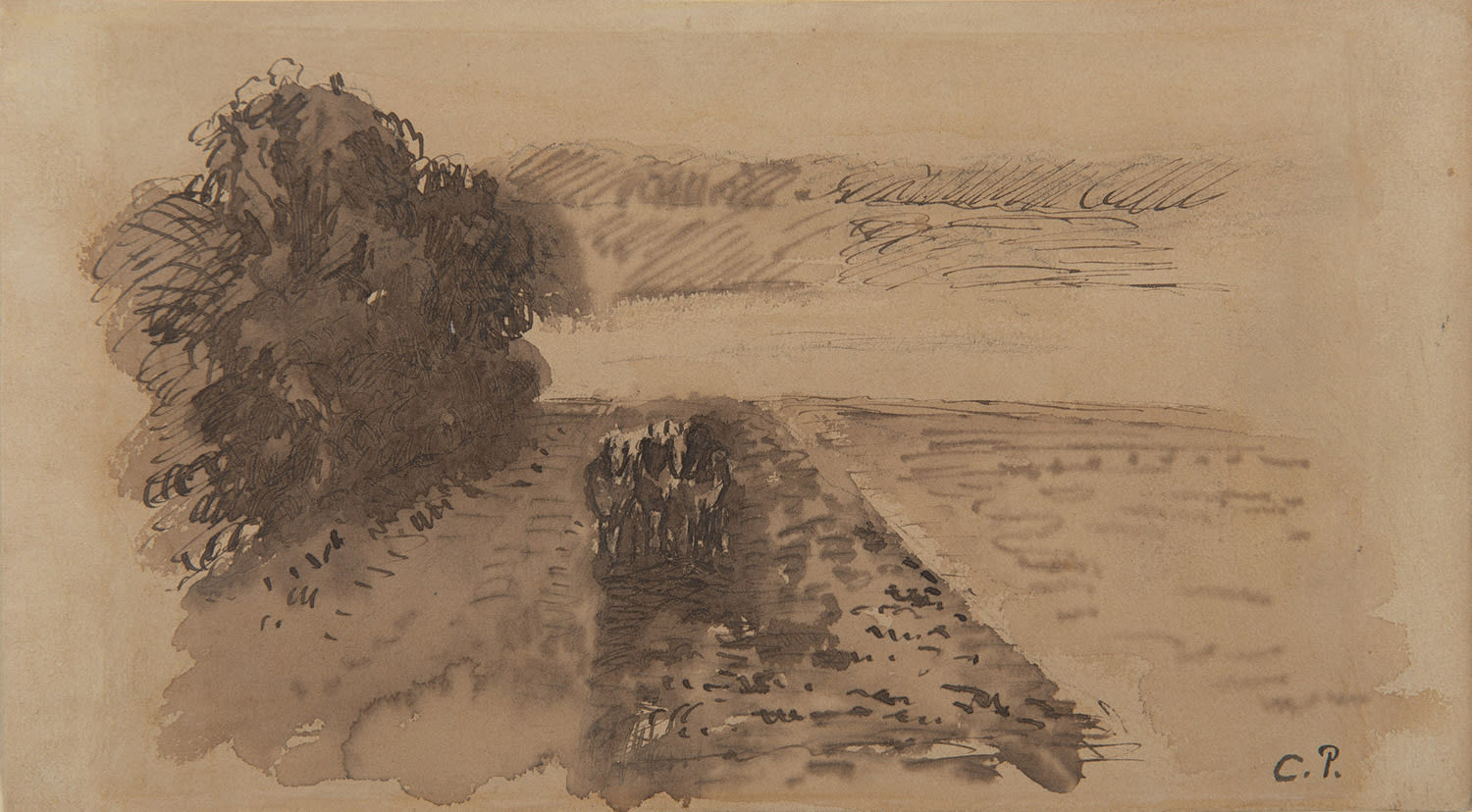 CAMILLE PISSARRO, Terrains labourés près d'Osny, circa 1873