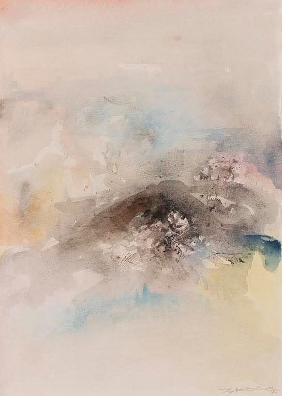 ZAO WOU-KI: Sans Titre, 1975, Aquarelle sur papier