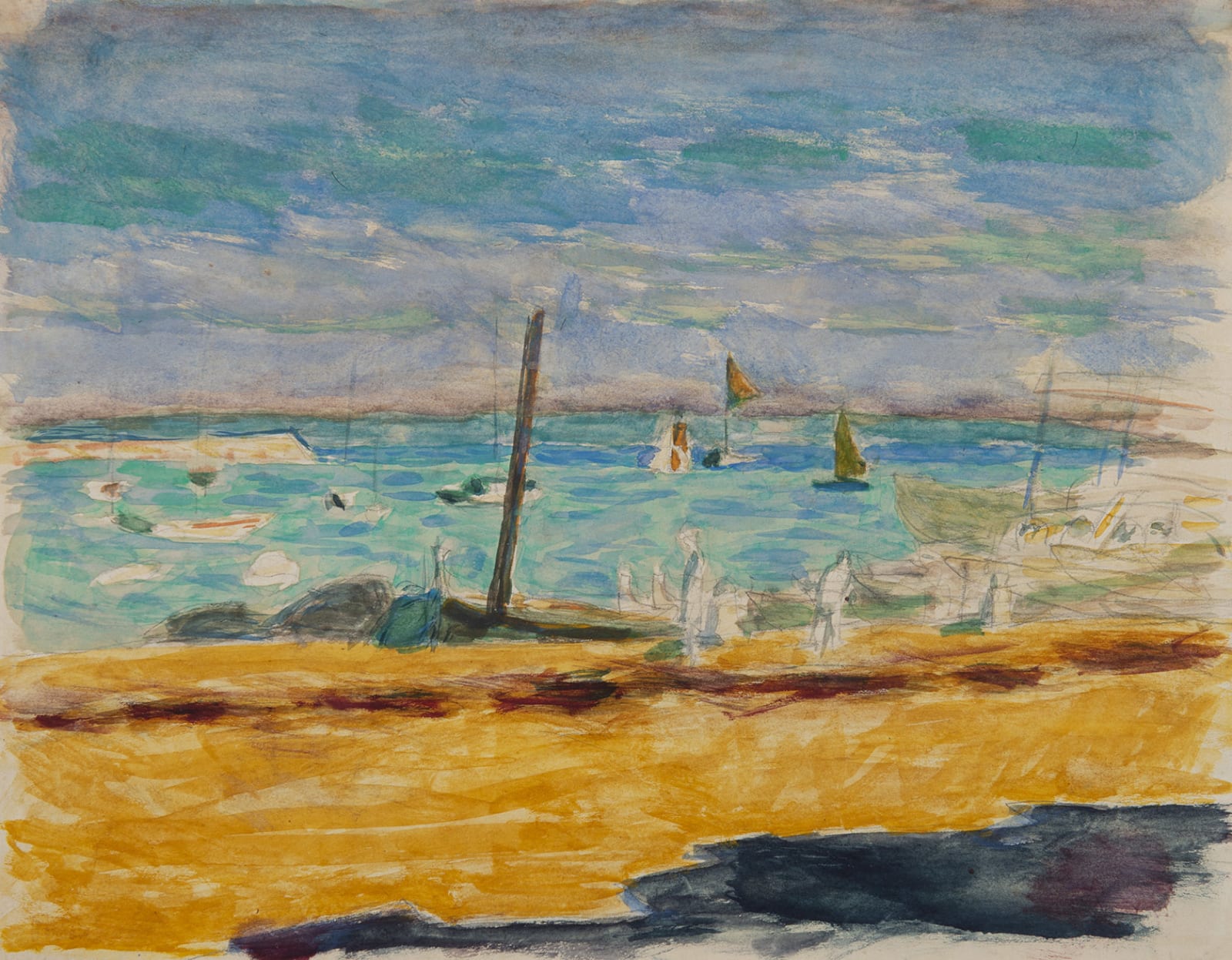 PIERRE BONNARD, Marine dans un port du Midi