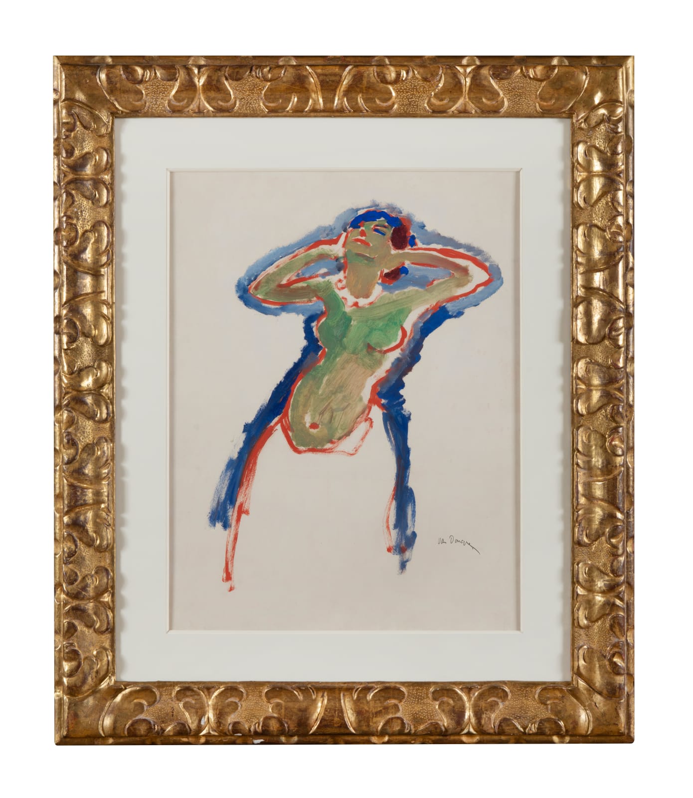 KEES VAN DONGEN, Danseuse - Fatima, circa 1906-1910, Huile sur papier carton Cadre en bois sculpté et doré, XVIIIème, France