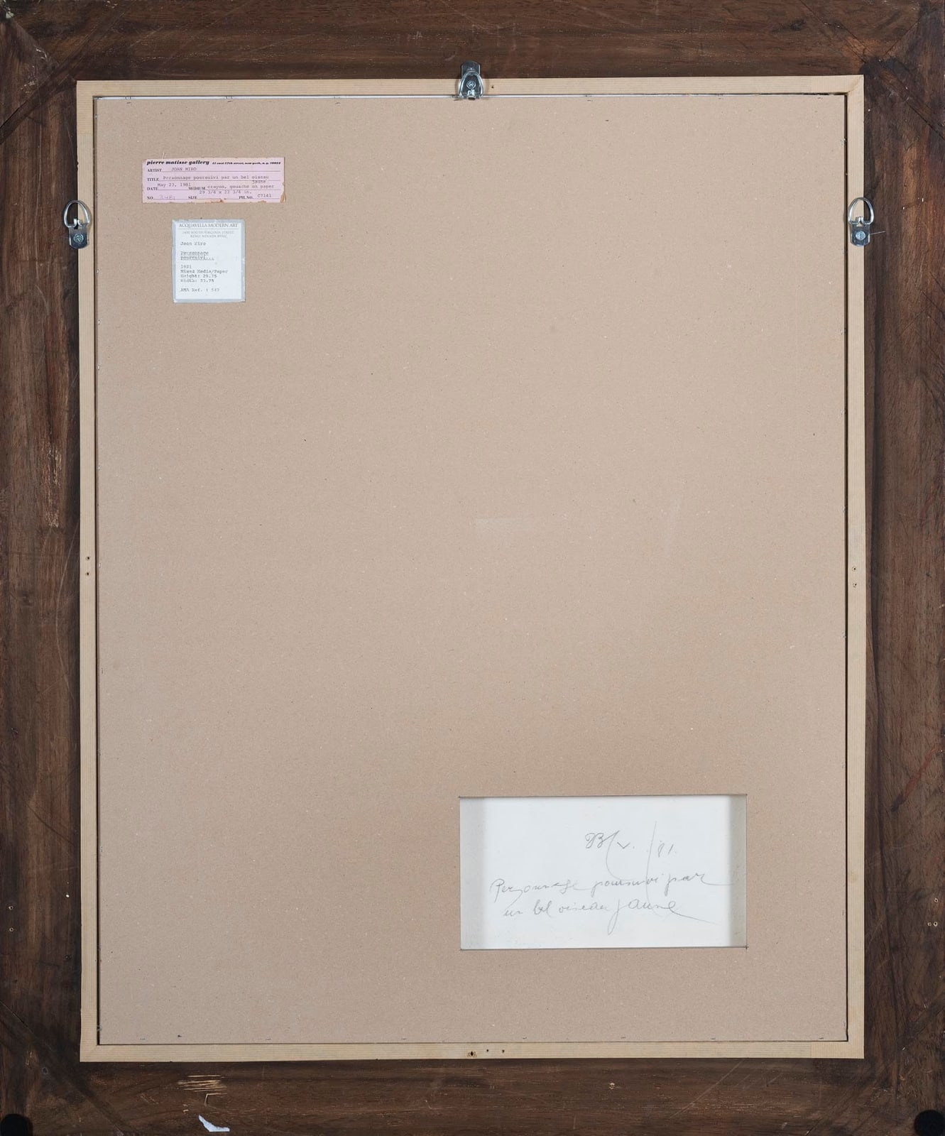 JOAN MIRO, Personnage Poursuivi Par Un Bel Oiseau Jaune, 1981