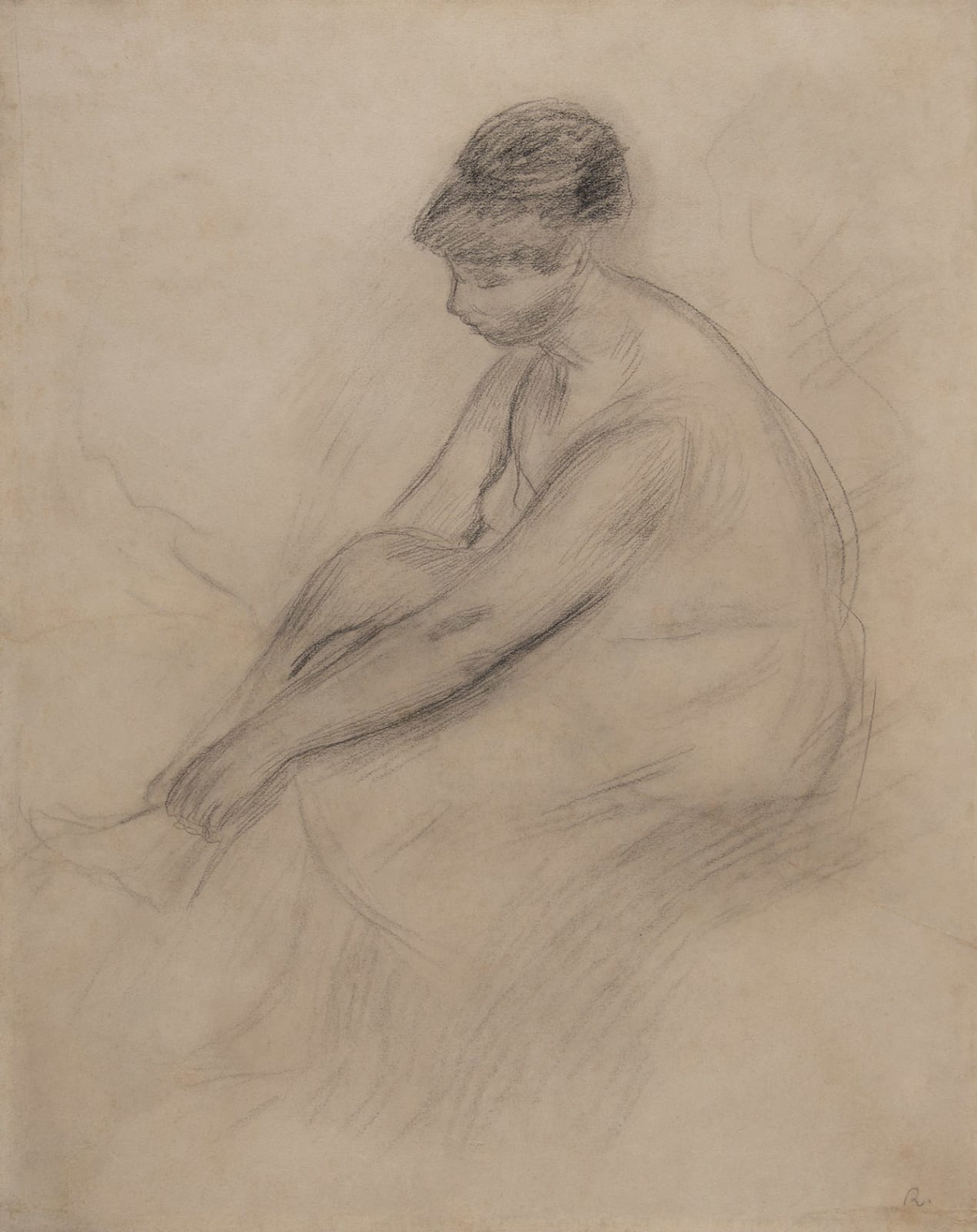 PIERRE-AUGUSTE RENOIR, Femme se chaussant