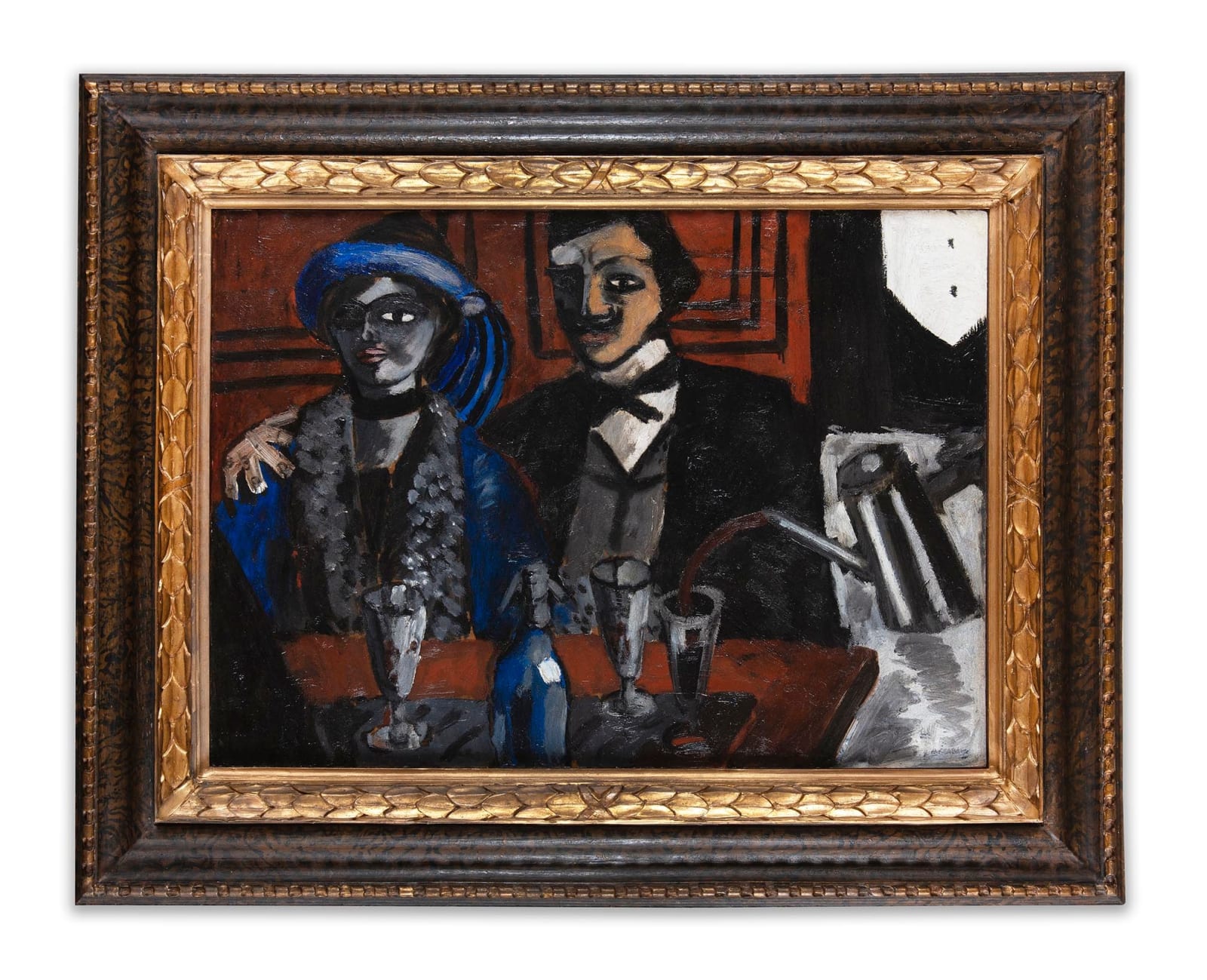 AUGUSTE CHABAUD, Au Cabaret , Circa 1907, Huile sur carton