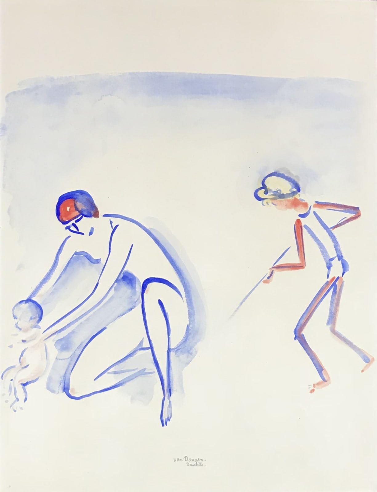 KEES VAN DONGEN, Scène de plage, Deauville