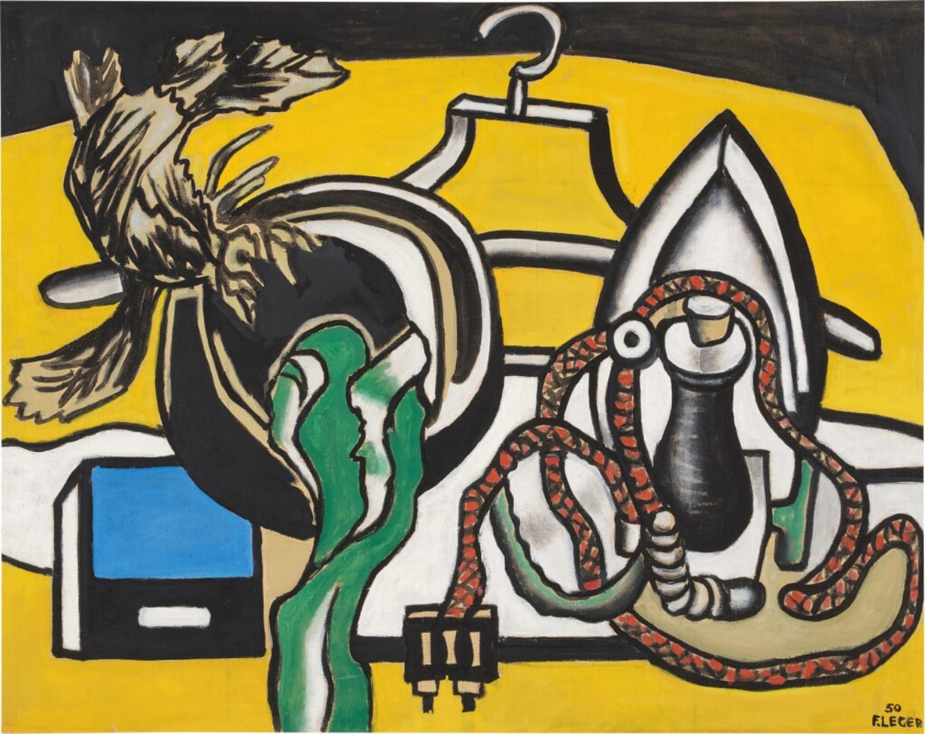 FERNAND LÉGER: Le Chapeau Vert Et Le Fer À Repasser, 1950, huile sur toile