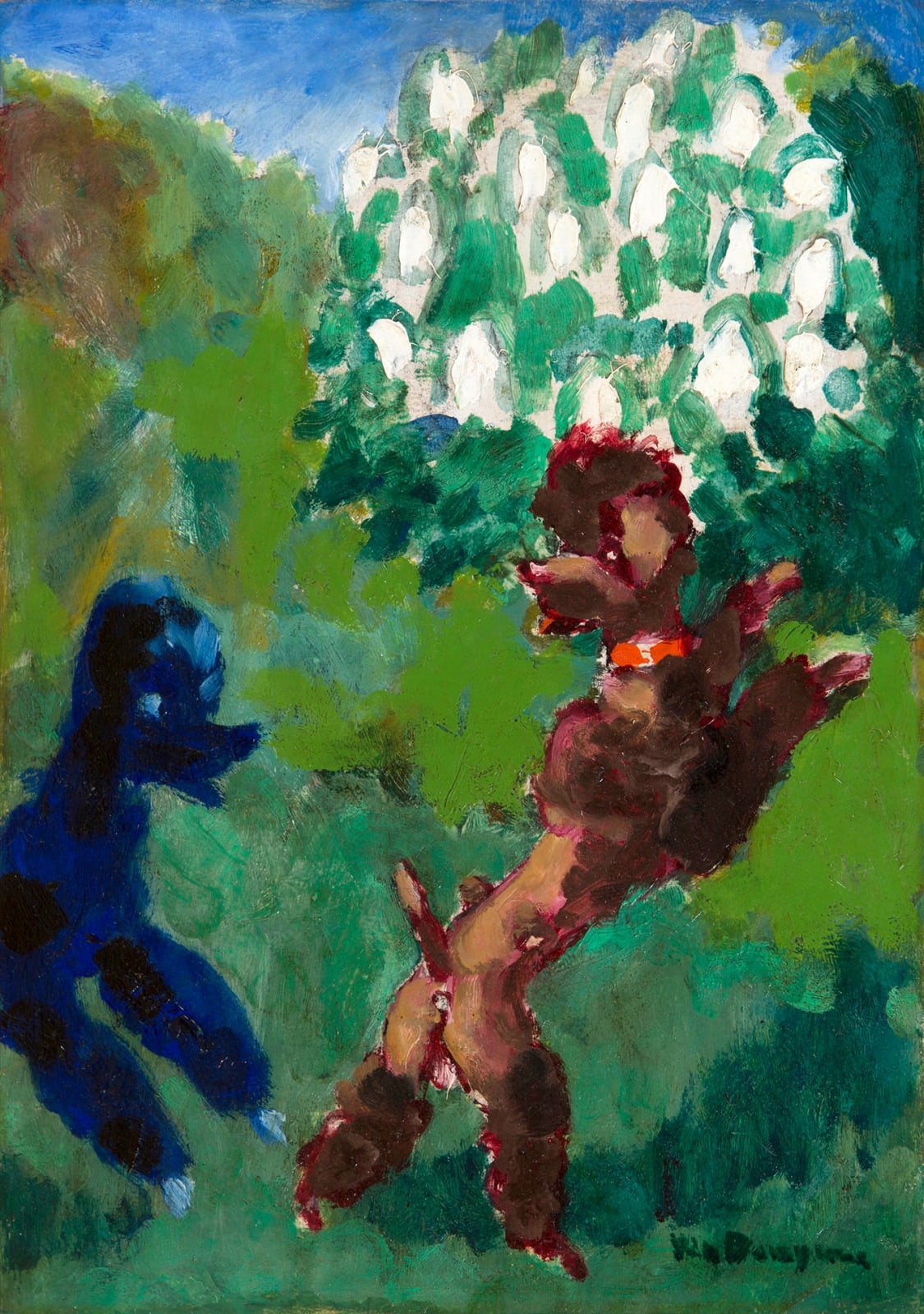 KEES VAN DONGEN, Deux caniches jouant, circa 1920