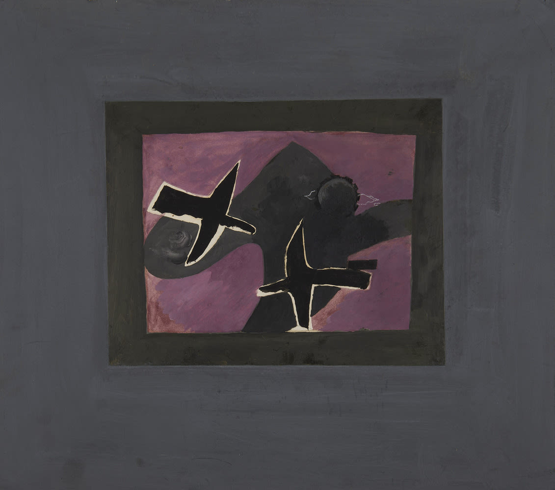 GEORGES BRAQUE, Les deux oiseaux noirs, 1956