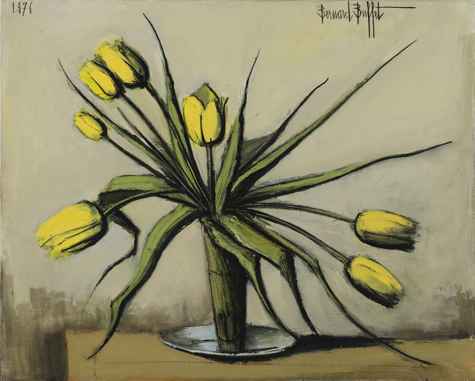 BERNARD BUFFET, Les tulipes jaunes, 1976