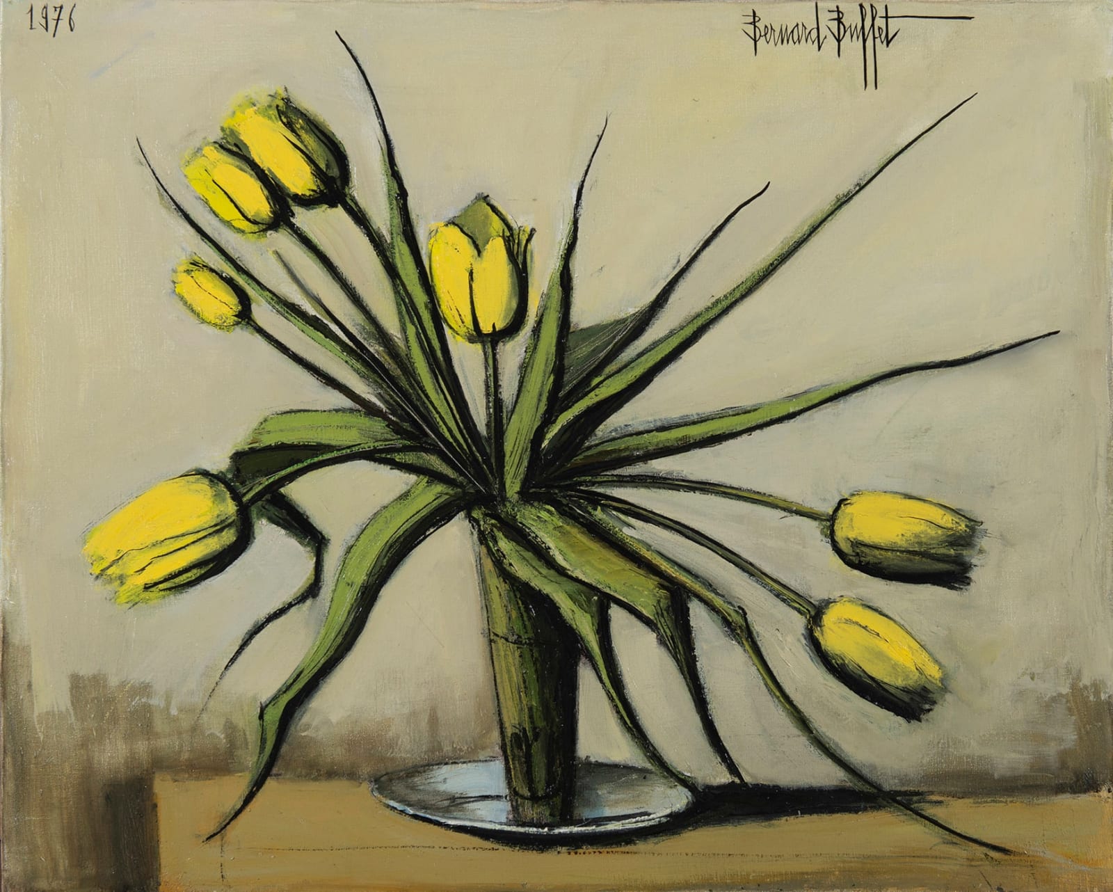 BERNARD BUFFET, Les Tulipes Jaunes, 1976