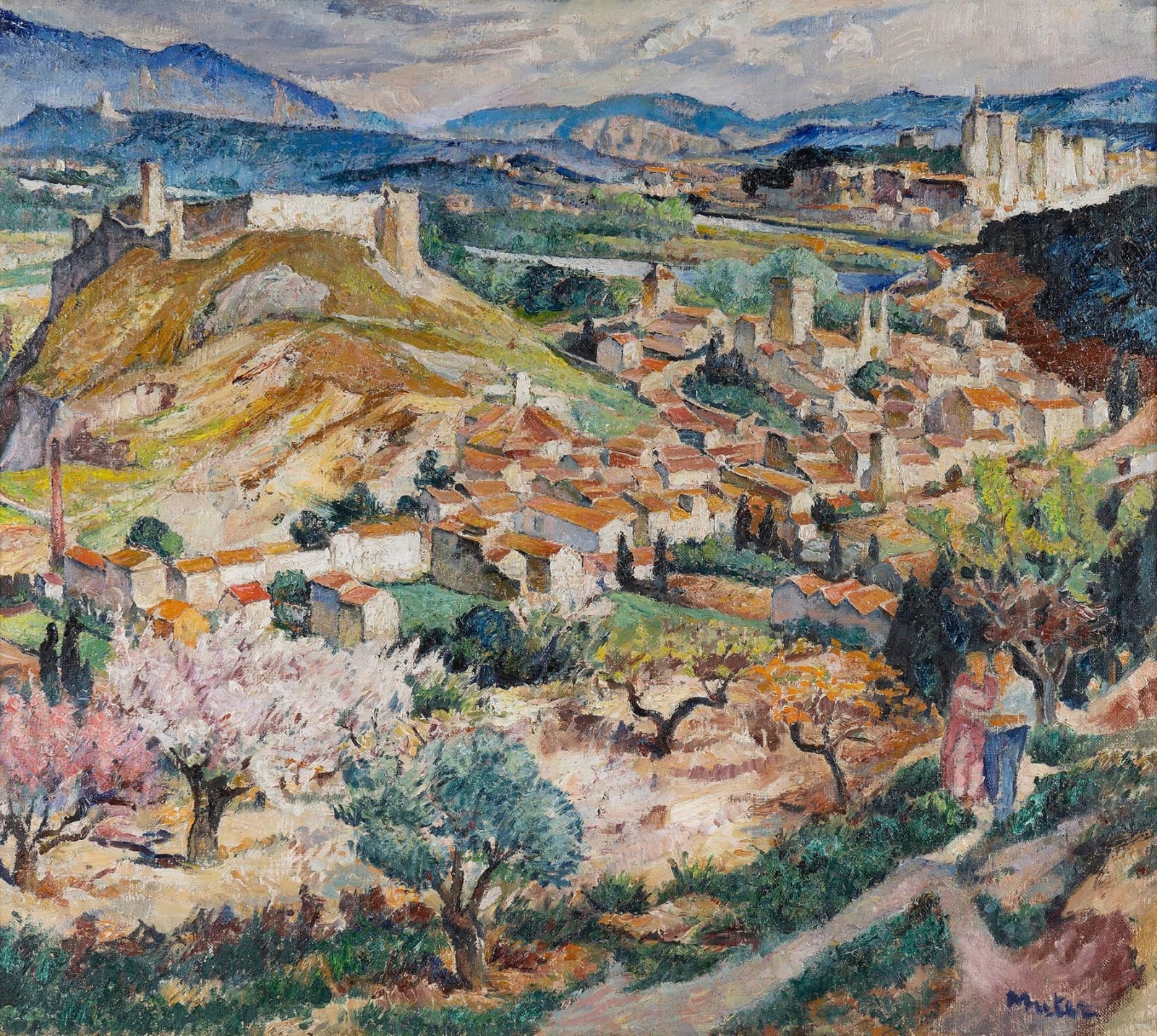 MELA MUTER (MARIA MELANIA MUTERMILCH DIT), Village De La Provence Avignonnaise, Huile sur toile