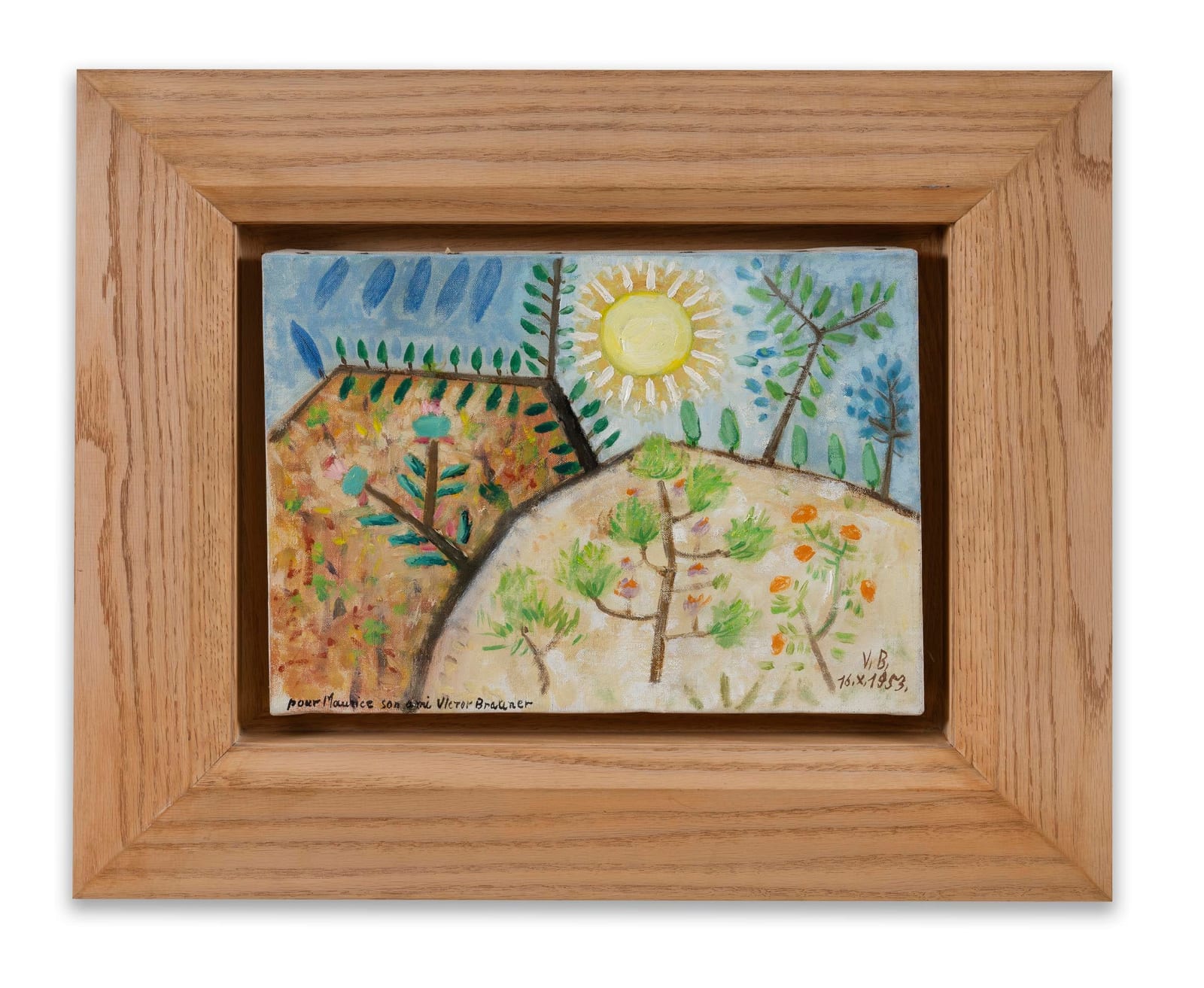 VICTOR BRAUNER: Paysage, 1953, huile sur toile