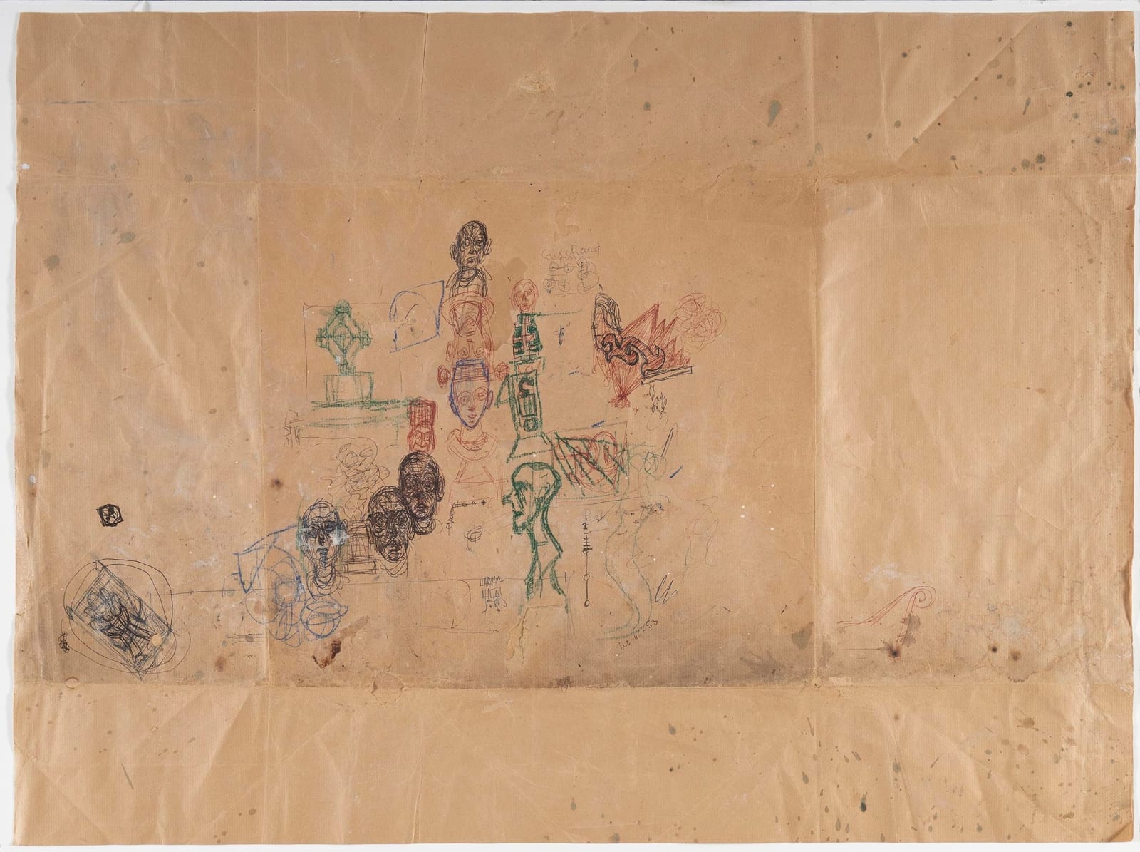 ALBERTO GIACOMETTI, Têtes Et Divers Griffonnages