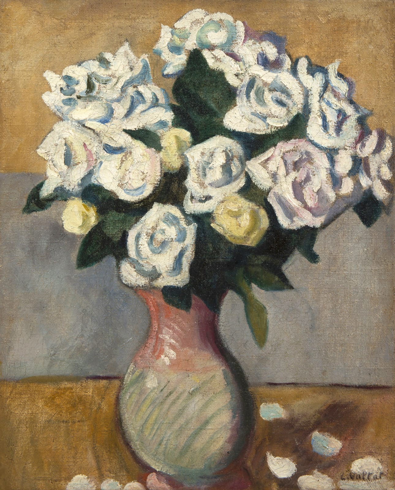 LOUIS VALTAT, Bouquet de roses blanches, circa 1910