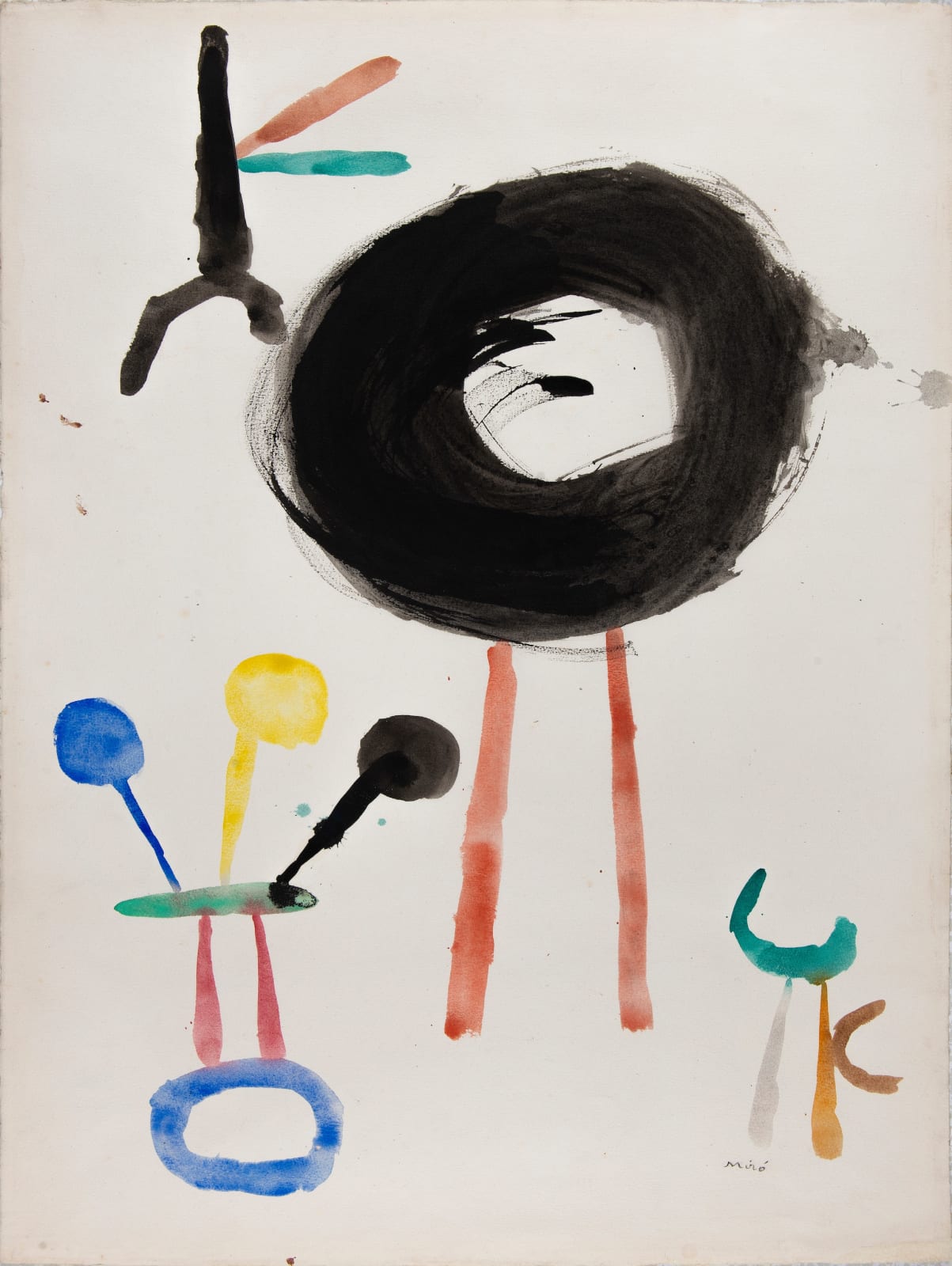 JOAN MIRO, Sans titre Au verso : Étude pour Ubu roi, 1949 (recto) - 1953 (verso)