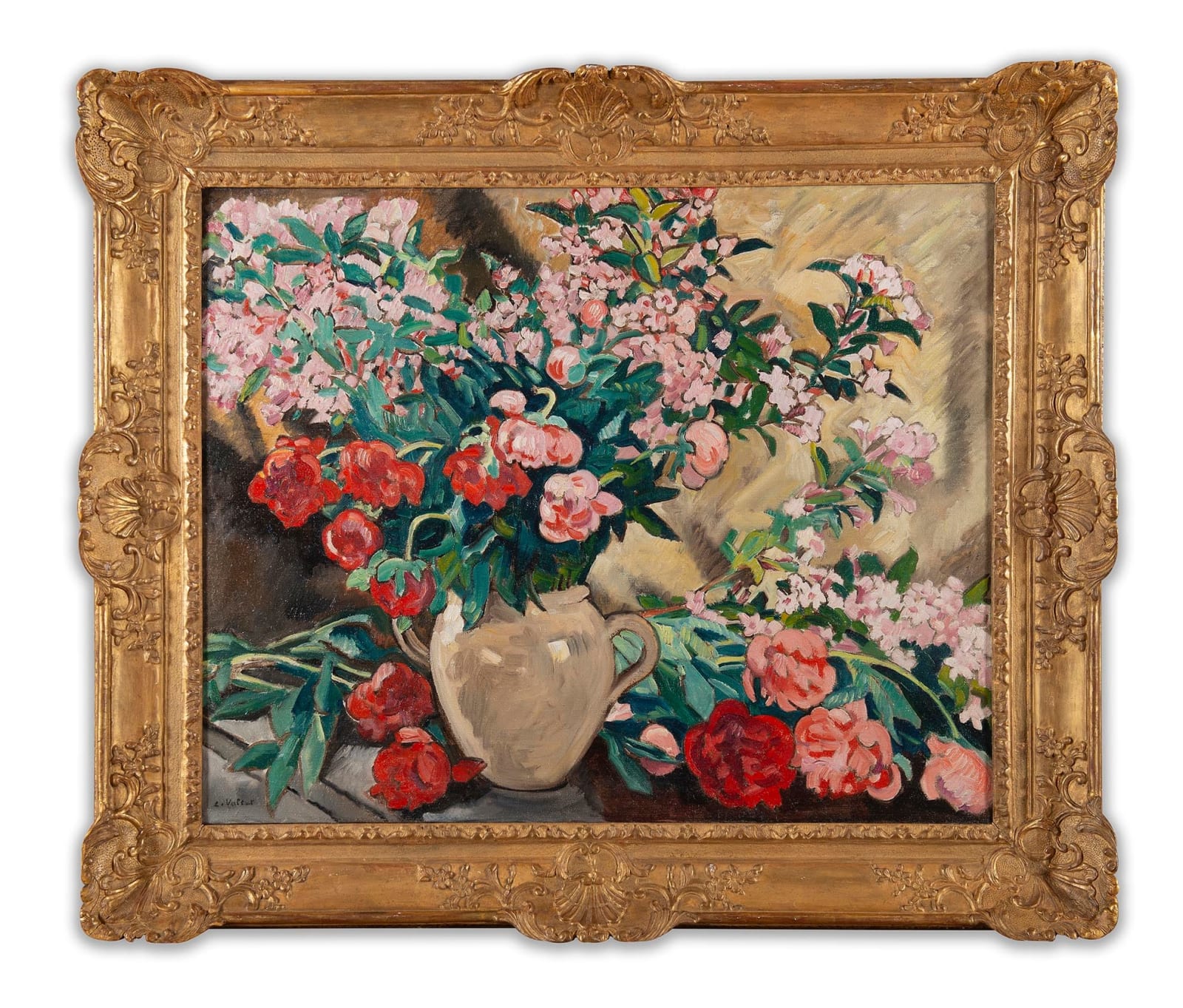 LOUIS VALTAT: Pivoines dans un Vase Jaune, circa 1927