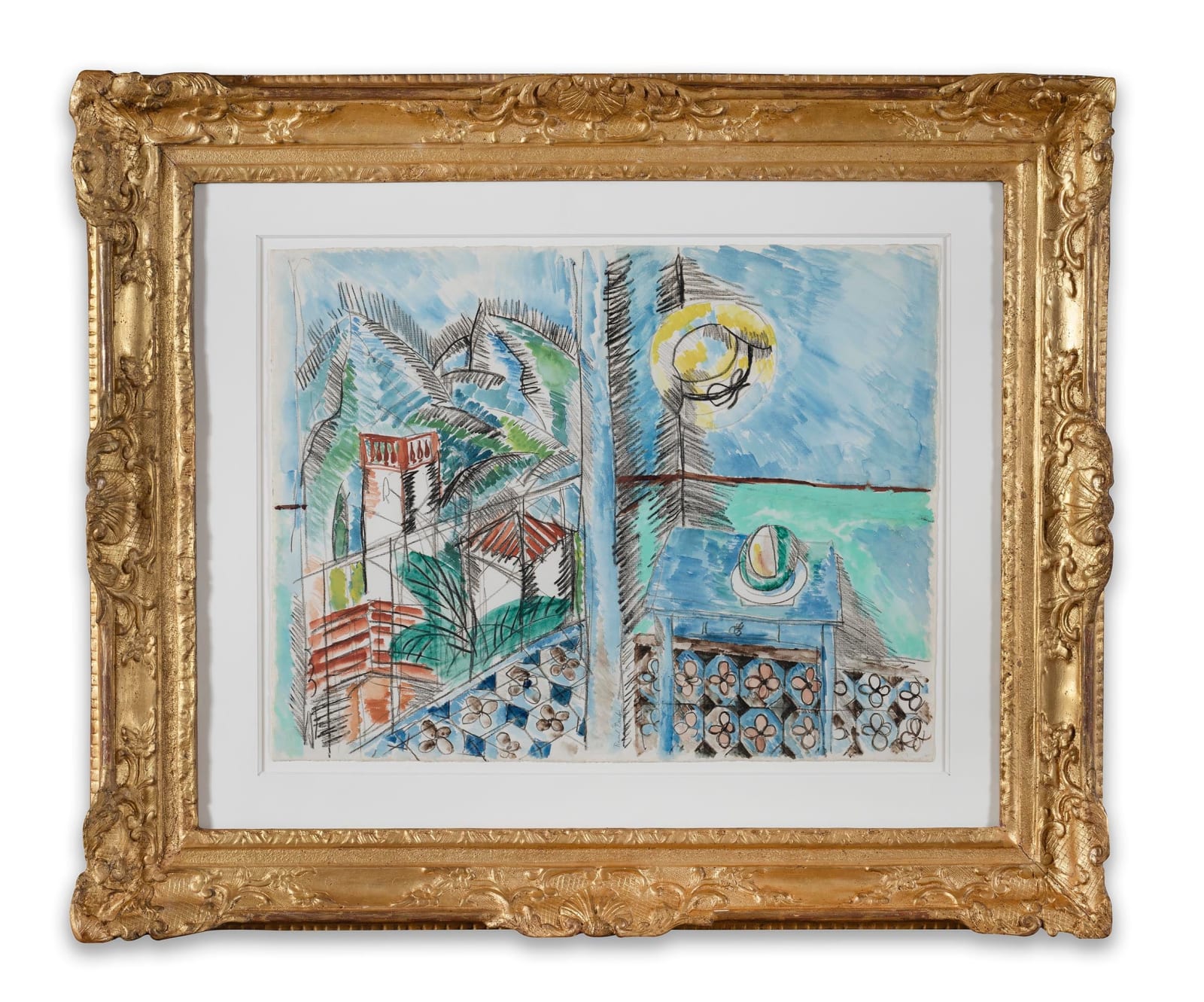 RAOUL DUFY: Le Chapeau Jaune, 1913, Aquarelle et fusain sur papier