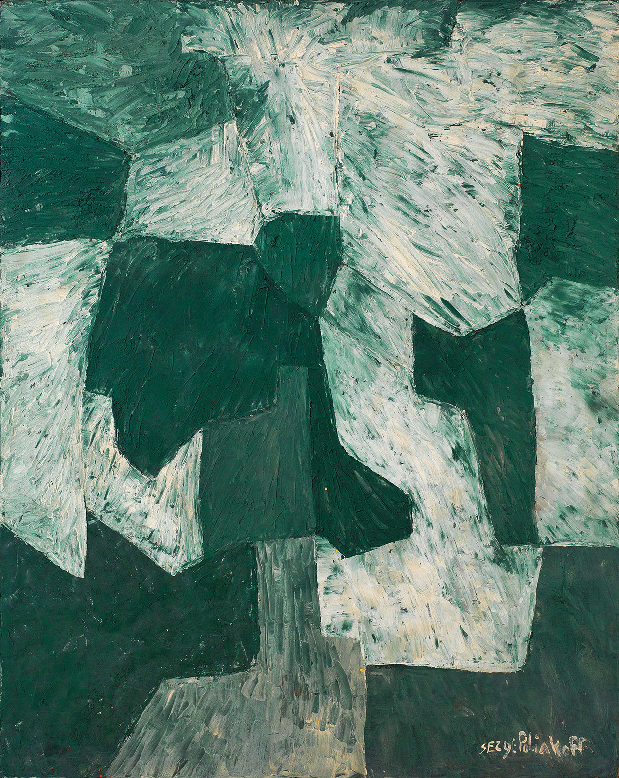 SERGE POLIAKOFF, Composition abstraite - Composition en vert, 1958